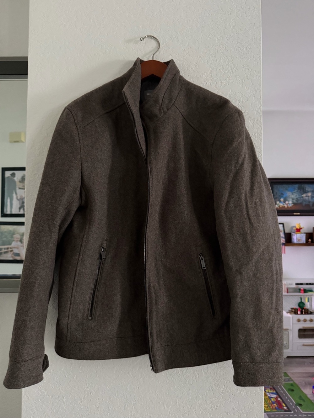 Michael Kors Gray Brown Quilted-Lined Jacket